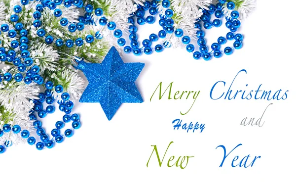 Mavi yılbaşı süsleri