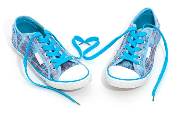 Coppia di sneakers blu — Foto Stock