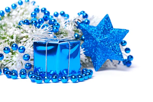 Weihnachtsdekoration in blau — Stockfoto