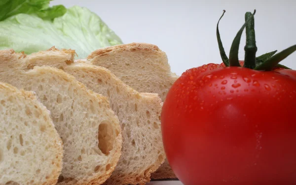 Chléb s rajčaty — Stock fotografie