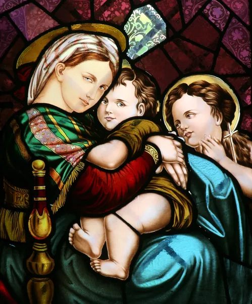 Virgin Mary holding baby Jesus — Stock Photo, Image