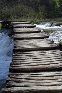 plitvice gölleri Milli Parkı Hırvatistan'ın tahta yol