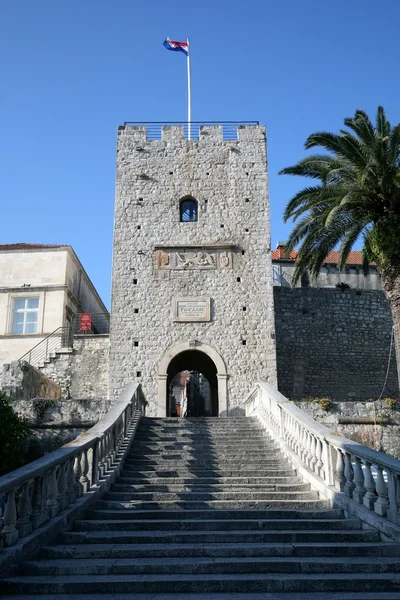 Korcula. Petite ville insulaire près de Dubrovnik en Croatie — Photo