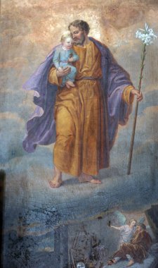 Saint joseph holding bebek İsa