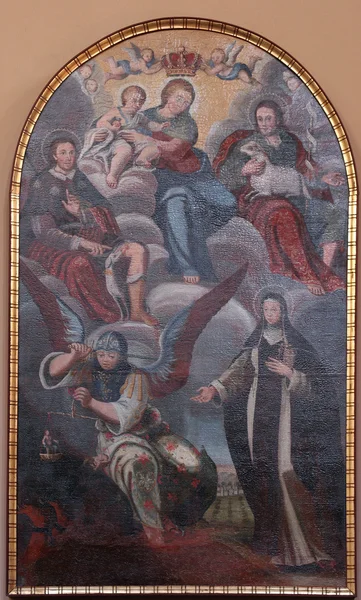 Saint Roch, Agnes, Michael ja Clare Assisilainen — kuvapankkivalokuva