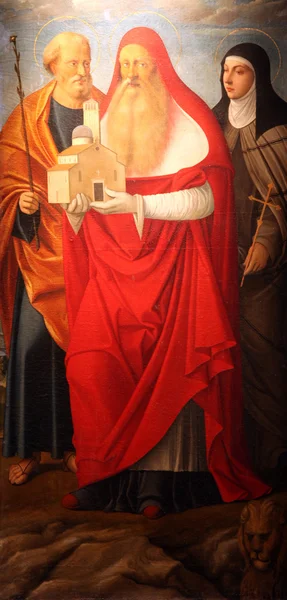 Saint Joseph, Saint Jerome and Saint Elizabeth of Hungary — Stock Photo, Image