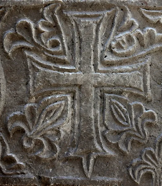 Средневековый каменный крест — стоковое фото