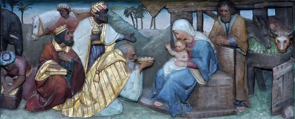 Scène de la Nativité, Adoration des Mages — Photo