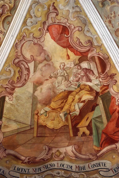 Fresco-maleri på taket av kirken – stockfoto