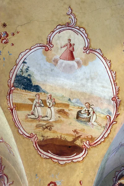 Affresco sul soffitto della chiesa — Foto Stock