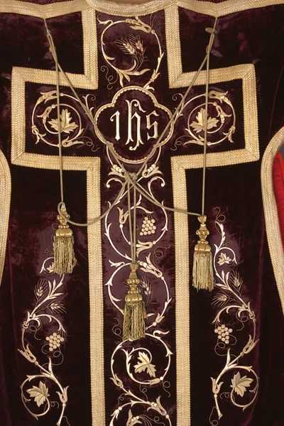 Golden embroidered church vestments — Stock Photo, Image