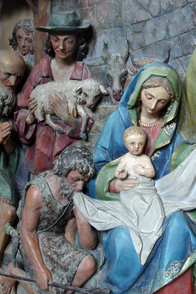 Scène de la Nativité, Adoration des bergers — Photo