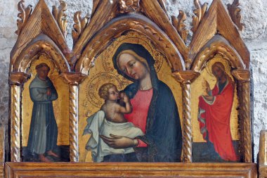 Meryem Ana ile bebek İsa, St francis ve Aziz Meryem magdalen