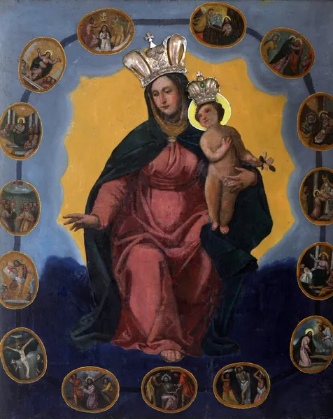 Santísima Virgen María Reina del Santo Rosario — Foto de Stock