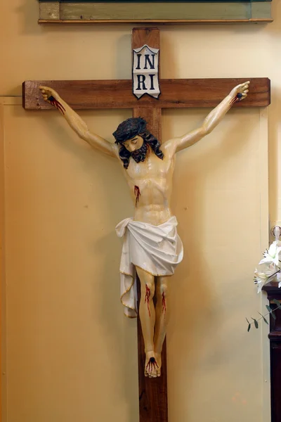 Jesus crucificado na cruz — Fotografia de Stock