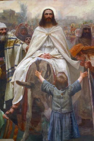 Триумфальное вступление Иисуса в Иерусалим — стоковое фото