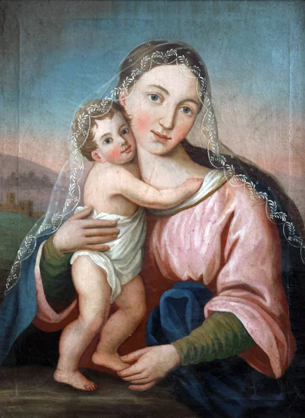 Heilige Maagd Maria met baby jesus — Stockfoto