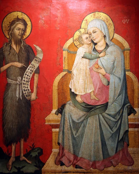 Madonna with Child and St. John the Baptist — Stock Photo, Image