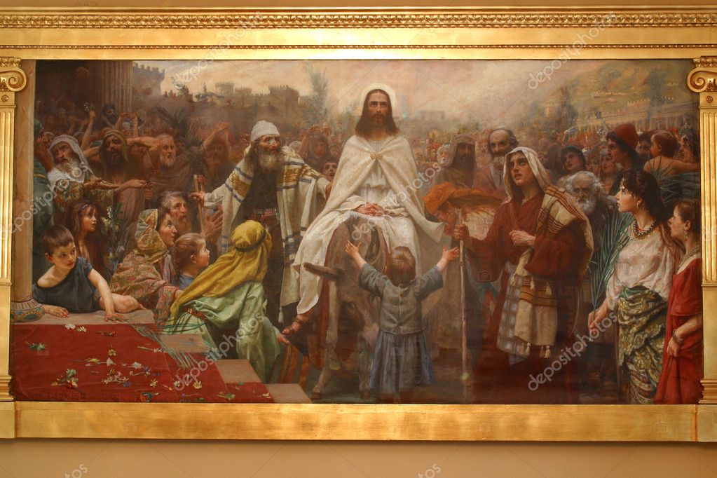 Jesus' triumphal entry into Jerusalem ⬇ Stock Photo, Image by