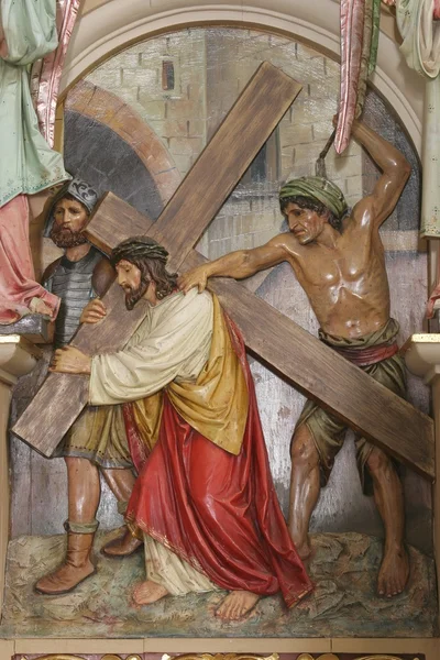 Jesus toma a sua cruz — Fotografia de Stock