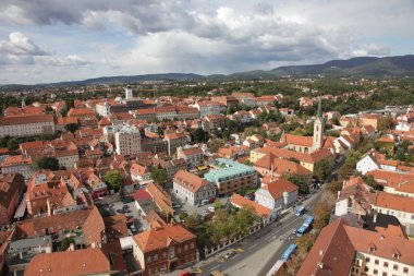zagreb, Hırvatistan'ın başkenti havadan görünümü