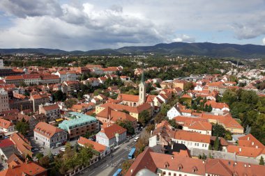 zagreb, Hırvatistan'ın başkenti havadan görünümü