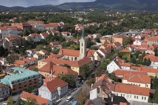 克罗地亚首都萨格勒布市鸟瞰图 — 图库照片