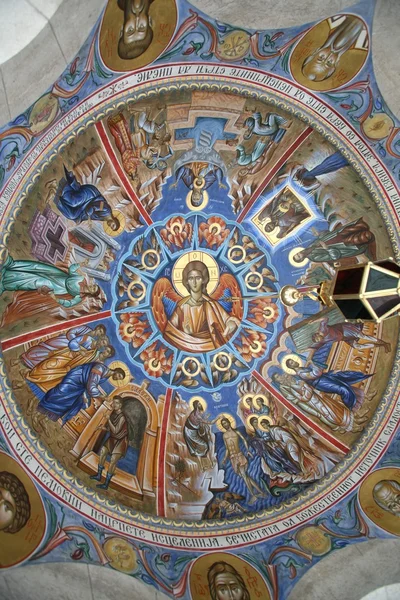Ceiling of the church, depicting the life of Jesus — Stock Photo, Image