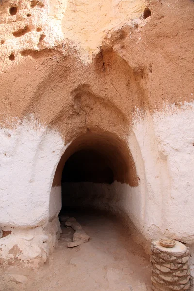 住宅的洞穴的穴居人每，突尼斯，非洲 — 图库照片