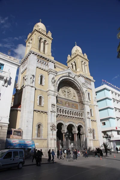 Katedralen i st vincent de paul, katedralen i tunis — Stockfoto