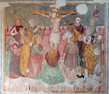 İsa Çarmıhta, fresco tablolar eski kilise