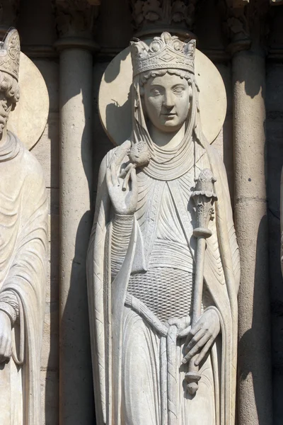 Reina de Saba, Catedral de Notre Dame, París, Portal de Santa Ana — Foto de Stock