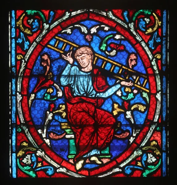 Renkli vitray pencere Katedrali notre dame de paris — Stok fotoğraf