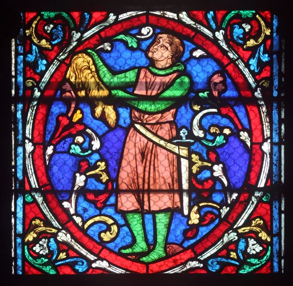 Vitralii colorate în Catedrala Notre Dame de Paris — Fotografie, imagine de stoc