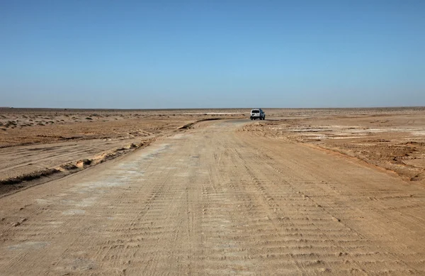 Camino en un desierto de piedra — Foto de Stock