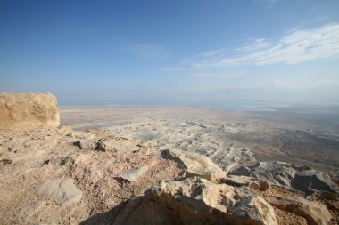 masada İsrail'den Ölüdeniz görüntüleyin