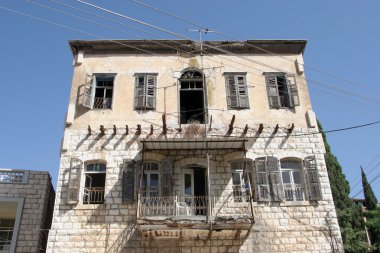 Vintage house, hayalet kasaba ayrıntı. Nazareth, İsrail