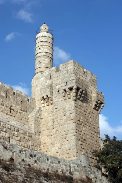De toren van david, de oude stad van Jeruzalem. — Stockfoto