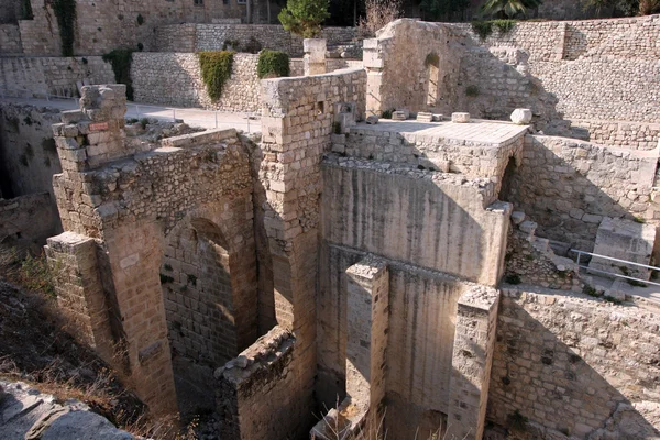 Starożytne ruiny basenów, Jerozolima — Zdjęcie stockowe