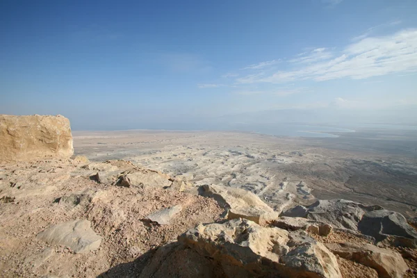 Vue sur la mer Morte depuis Masada Israël — Photo
