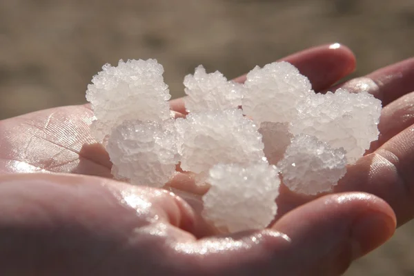 Большой кристалл соли Мертвого моря — стоковое фото