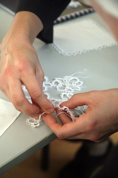 Process of lace-making — Stock Photo, Image