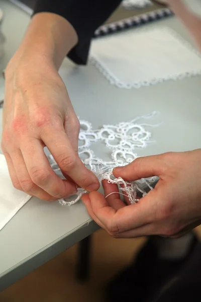 Process of lace-making — Stock Photo, Image