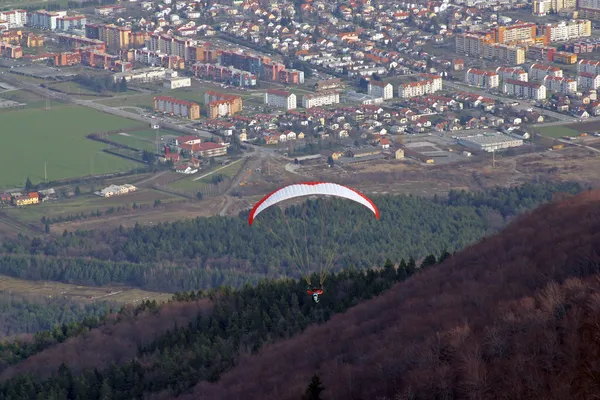 Parapente au-dessus de Maribor City, Slovénie — Photo