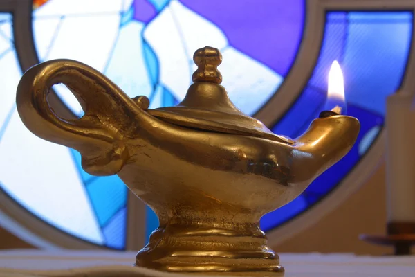 Golden Aladin lamp — Stock Photo, Image