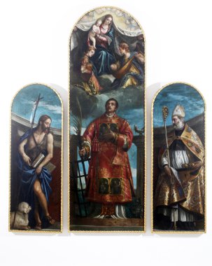 Lawrence ile Meryem, İsa ve melekler, St john the baptist ve st. nicholas Aziz