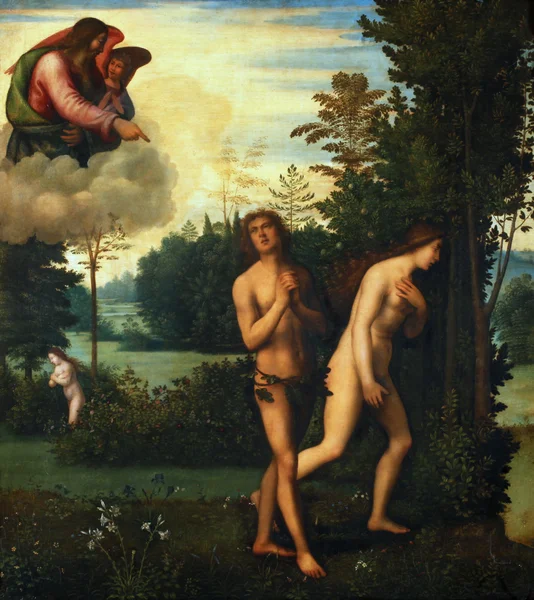 Expulsion of Adam and Eve from paradise — Stock Photo, Image