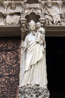 çocuk, notre dame Katedrali, paris ile Madonna