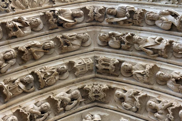 Notre Dame Cathedral, Paris, Portal of the Virgin — Stock Photo, Image