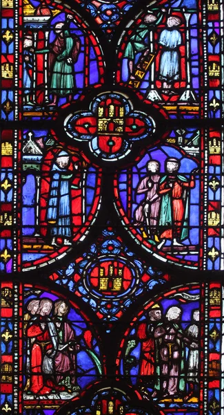 Stained glass window in La Sainte-Chapelle in Paris — Stock Photo, Image